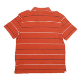 NAUTICA Mens Orange & Navy Striped Short Sleeve Polo Shirt XL Classic Fit