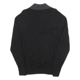 CALVIN KLEIN Mens Black & Grey Plain Pullover Jumper Crew Neck Cotton L