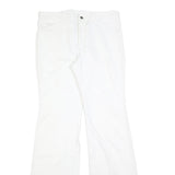 WRANGLER Womens Regular Fit White Cotton Blend Trousers W34 L38 Casual Zip