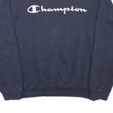 CHAMPION Mens Blue Crew Neck M Cotton Blend Logo Sweatshirt Pullover