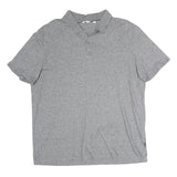 CALVIN KLEIN Mens Grey Short Sleeve Plain Polo Shirt XL Casual Cotton