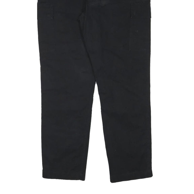 H&M Mens Regular Fit Black Drawstring Waist Cotton Blend Trousers W36 L29 Cargo