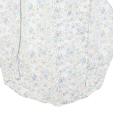 VAN HEUSEN Womens Cream Floral Print Faux Silk Shirt M Lightweight Buttons