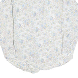 VAN HEUSEN Womens Cream Floral Print Faux Silk Shirt M Lightweight Buttons