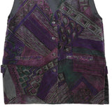 MEDEX Womens Purple Printed Button Jacket M Polyester Blend Relaxed Fit