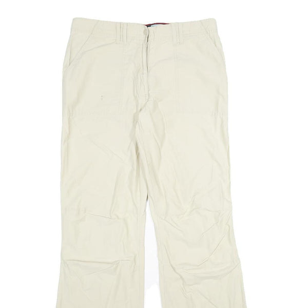 H&M Womens Cotton Blend Beige Regular Fit Straight Leg Trousers W28 L32