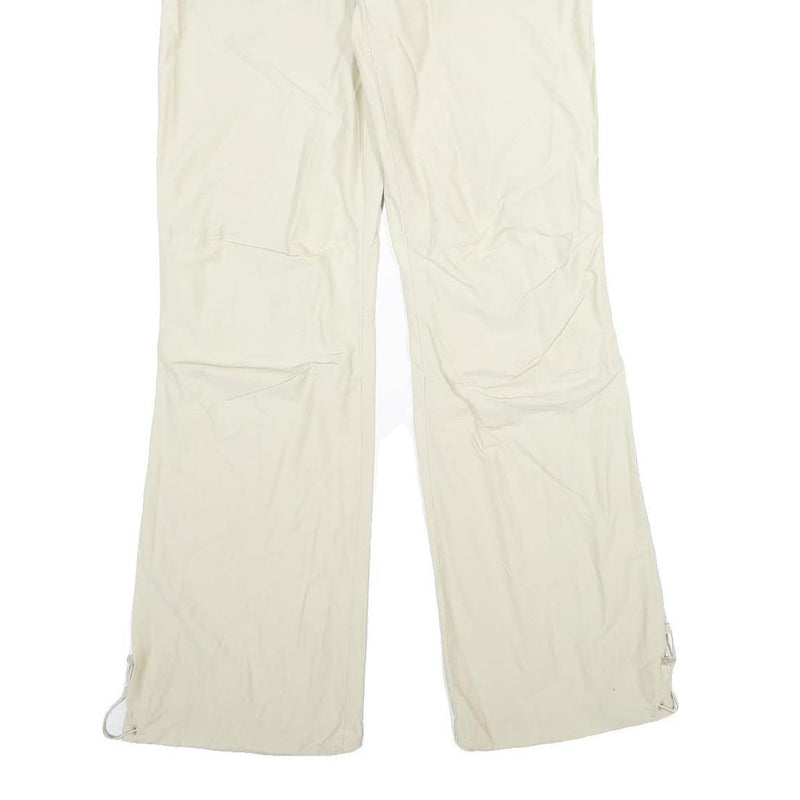 H&M Womens Cotton Blend Beige Regular Fit Straight Leg Trousers W28 L32