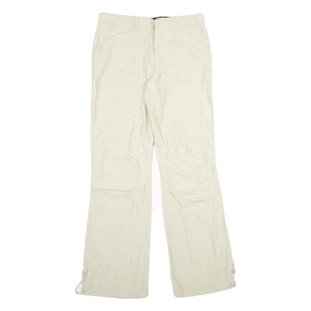 H&M Womens Cotton Blend Beige Regular Fit Straight Leg Trousers W28 L32