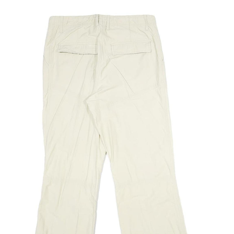 H&M Womens Cotton Blend Beige Regular Fit Straight Leg Trousers W28 L32