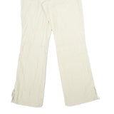 H&M Womens Cotton Blend Beige Regular Fit Straight Leg Trousers W28 L32