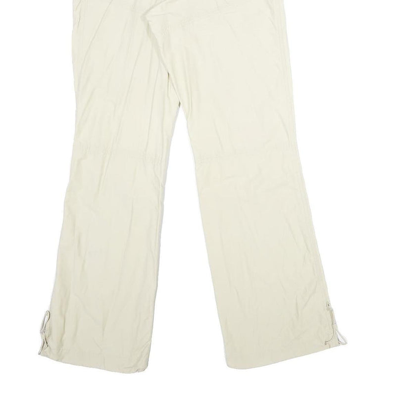H&M Womens Cotton Blend Beige Regular Fit Straight Leg Trousers W28 L32