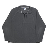 STARTER Mens Grey Plain Full Zip Pullover Basic Knit L Sportswear Essentials
