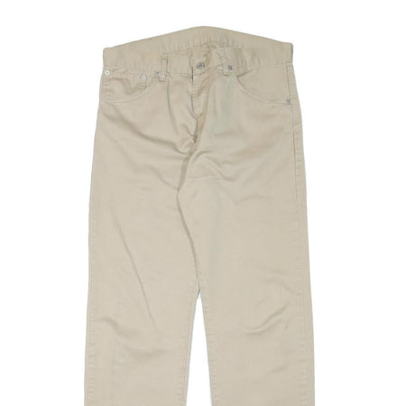 LEVIS Mens Regular Fit Beige Cotton Blend Trousers W32 L30 Casual Button Closure