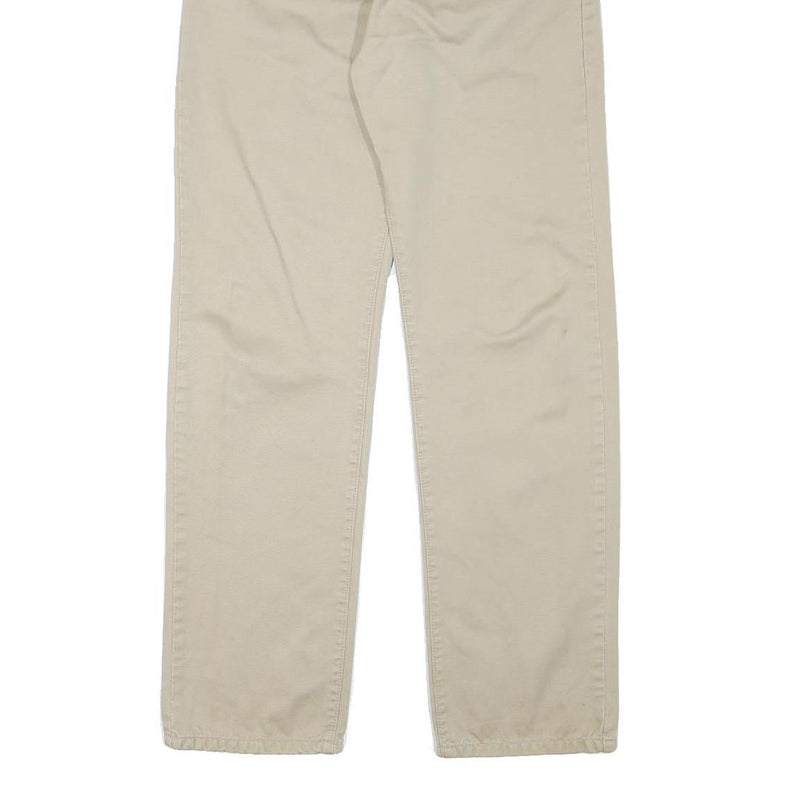 LEVIS Mens Regular Fit Beige Cotton Blend Trousers W32 L30 Casual Button Closure
