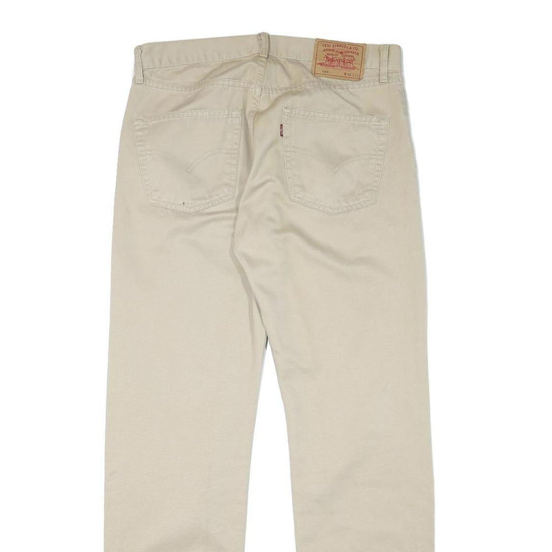 LEVIS Mens Regular Fit Beige Cotton Blend Trousers W32 L30 Casual Button Closure