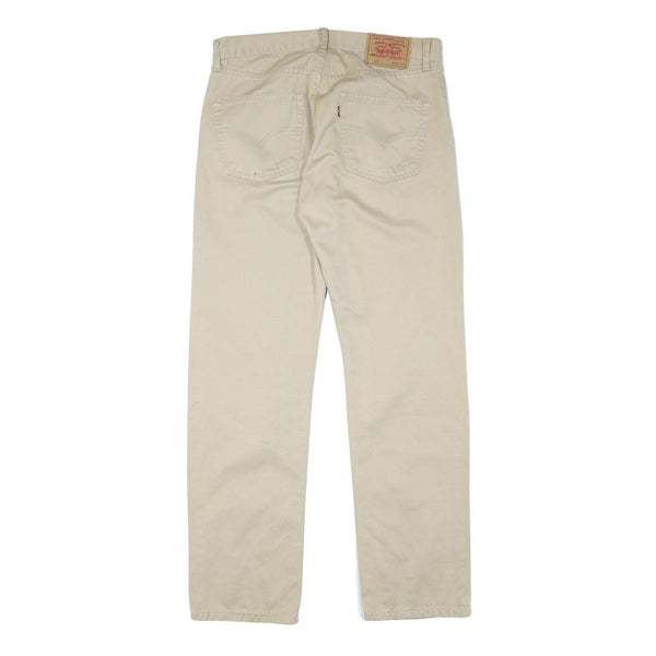 LEVIS Mens Regular Fit Beige Cotton Blend Trousers W32 L30 Casual Button Closure