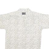 SYMBOL Womens Cream Floral Print Shirt L Button Cotton Summer Casual