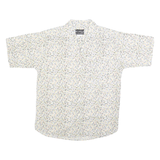 SYMBOL Womens Cream Floral Print Shirt L Button Cotton Summer Casual