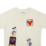 DISNEY Mens White Graphic T-Shirt L Short Sleeve Crew Neck Happy Moments Cartoon