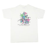 ONEITA Mens White Cotton Blend Graphic T-Shirt 2XL Short Sleeve Crew Neck