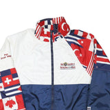 FLAG WEAR Womens White & Navy Flag Print Zip Jacket M Polyester Blend Casual