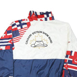 FLAG WEAR Womens White & Navy Flag Print Zip Jacket M Polyester Blend Casual