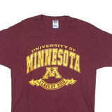 RUSSELL ATHLETIC Mens Maroon University Of Minnesota Graphic T-Shirt M Short