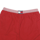 TOMMY HILFIGER Mens Red & White Polka Dot Casual Shorts XL W36 Comfortable Fit