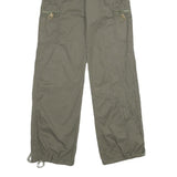 DANIEL Womens Regular Fit Olive Green Cotton Blend Zip Cargo Trousers W26 L34
