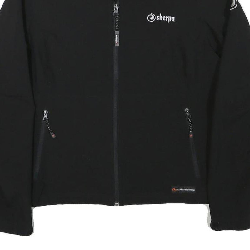 SHERPA Womens Black Zip Jacket S Polyester Blend Plain Outdoor Casual