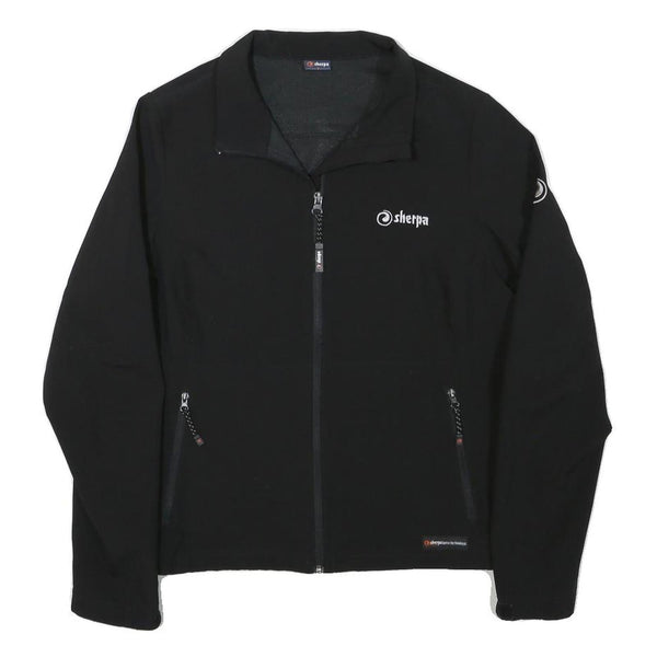 SHERPA Womens Black Zip Jacket S Polyester Blend Plain Outdoor Casual