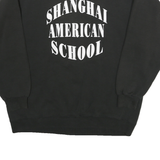 Mens Black Sweatshirt Shanghai American School Crew Neck L Cotton Blend Pullover