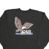 Mens Black Sweatshirt Shanghai American School Crew Neck L Cotton Blend Pullover