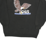 Mens Black Sweatshirt Shanghai American School Crew Neck L Cotton Blend Pullover