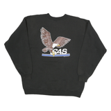 Mens Black Sweatshirt Shanghai American School Crew Neck L Cotton Blend Pullover