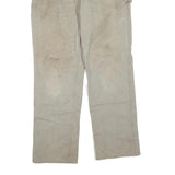 CARHARTT Mens Grey Cotton Blend Regular Fit Straight Trousers W33 L32 Workwear