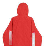 ADIDAS Womens Red Hoodie UK 10 Full Zip Sports Casual Sweatshirt
