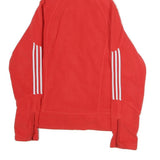 ADIDAS Womens Red Hoodie UK 10 Full Zip Sports Casual Sweatshirt