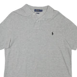 POLO RALPH LAUREN Mens Grey Short Sleeve Plain XL Cotton Blend Polo Shirt