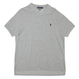 POLO RALPH LAUREN Mens Grey Short Sleeve Plain XL Cotton Blend Polo Shirt