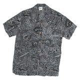 ROCK ART Mens Black & White Abstract Pattern Shirt S Cotton Blend Summer Casual