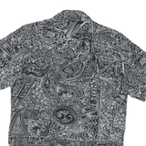 ROCK ART Mens Black & White Abstract Pattern Shirt S Cotton Blend Summer Casual
