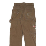 DICKIES Mens Cotton Blend Brown Regular Fit Straight Leg Trousers W26 L30