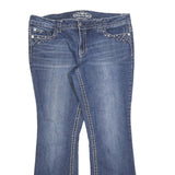 PAISLEY SKY Womens Regular Fit Blue Stretch Denim Bootcut Jeans W36 L30 Crystal
