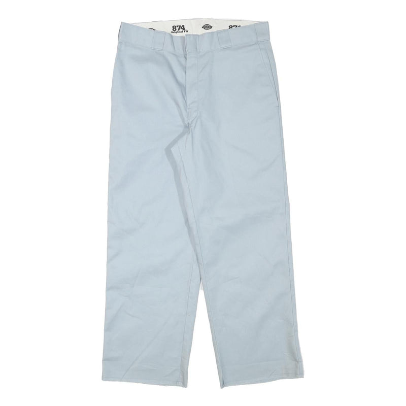 DICKIES Mens Blue Regular Fit Straight Woven Cotton Blend Trousers W32 L26