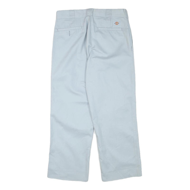 DICKIES Mens Blue Regular Fit Straight Woven Cotton Blend Trousers W32 L26