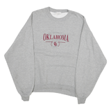 JERZEES Mens Grey University Of Oklahoma Crew Neck L Cotton Blend Sweatshirt