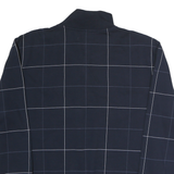 NAUTICA Mens Navy & White Checked Half Zip Sweatshirt L Cotton Pullover