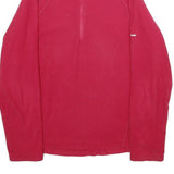 BERGHAUS Womens Red Plain Activewear Jumper 1/4 Zip Polyester UK 10 Fleece