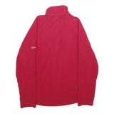 BERGHAUS Womens Red Plain Activewear Jumper 1/4 Zip Polyester UK 10 Fleece